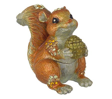 Squirrel and Acorn Trinket Box with Earrings - Page 1 — QVC.com