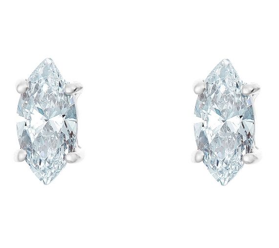 Affinity 1/2 cttw Marquise Diamond Earrings, 14K White Gold