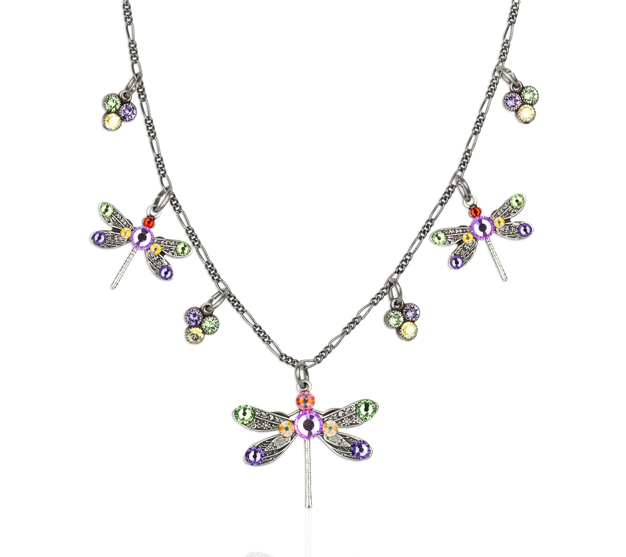 Anne Koplik Swarovski Dragonfly Dangle Necklace