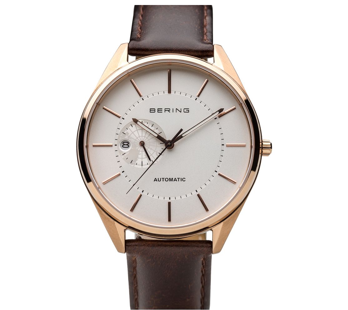 Bering Mens Leather Strap Vitus 1728 Watch