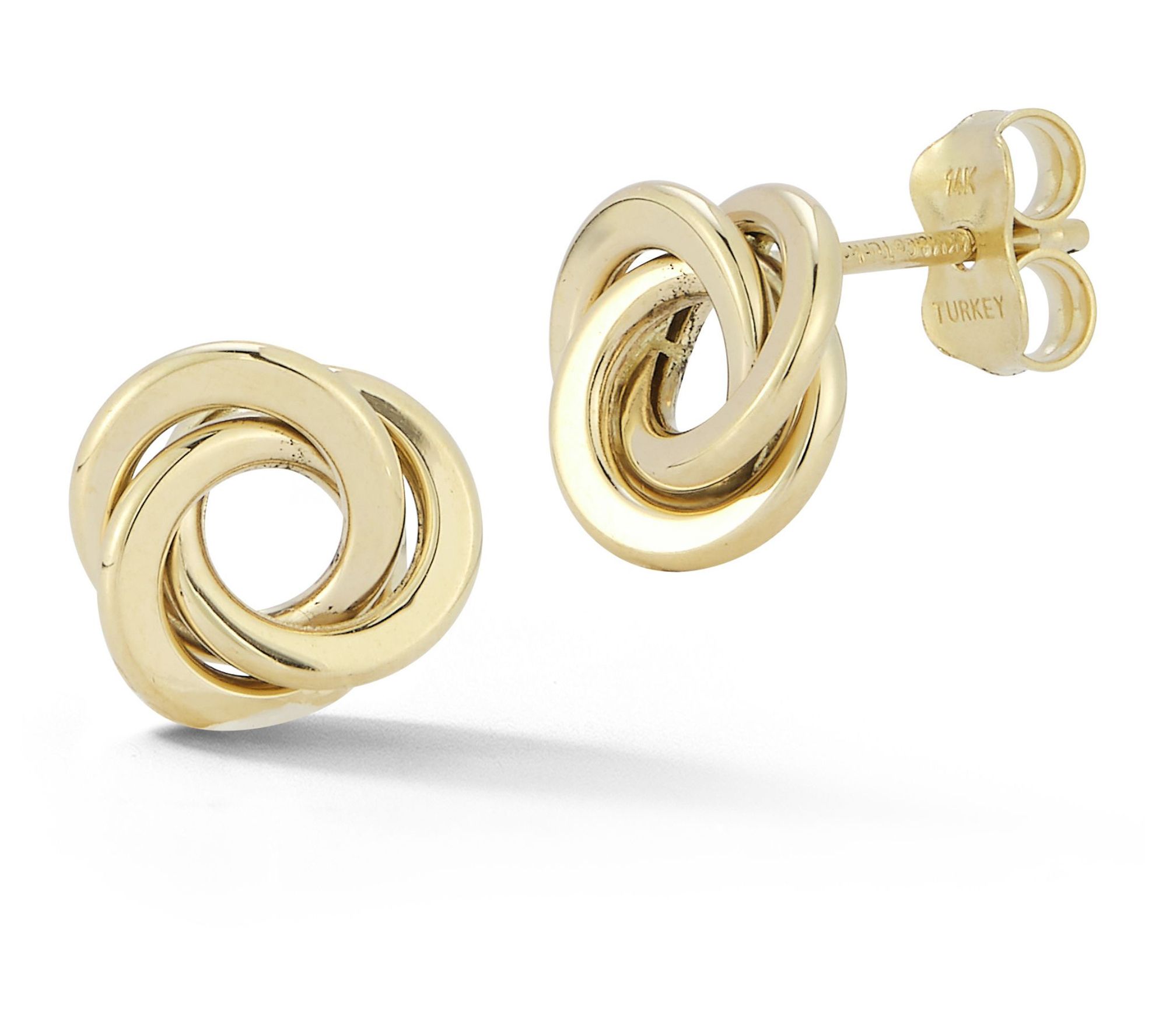 Luminosa Gold Polished Love Knot Stud Earrings, 14K