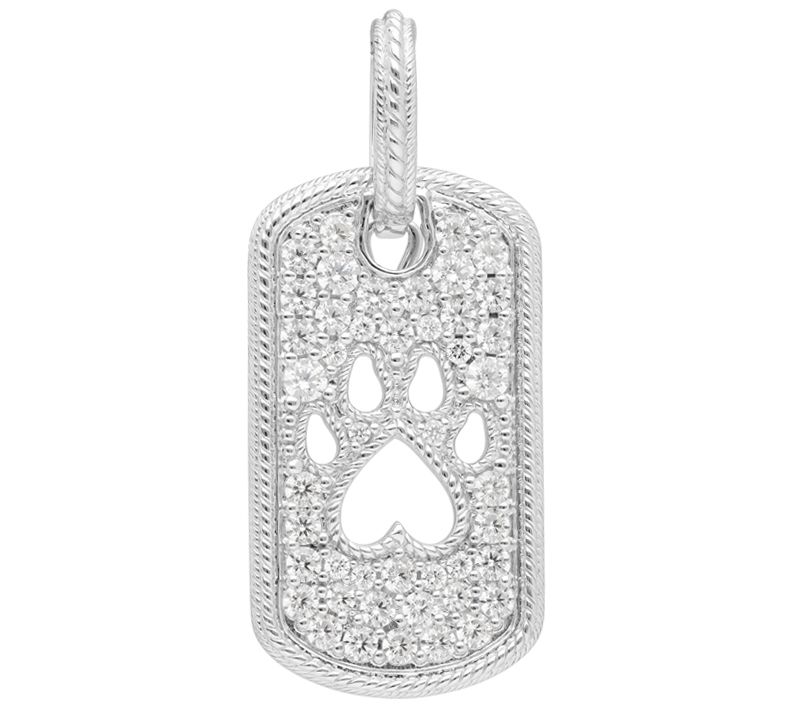 Judith Ripka Sterling 1.10 cttw Diamonique Dog Tag Enhancer