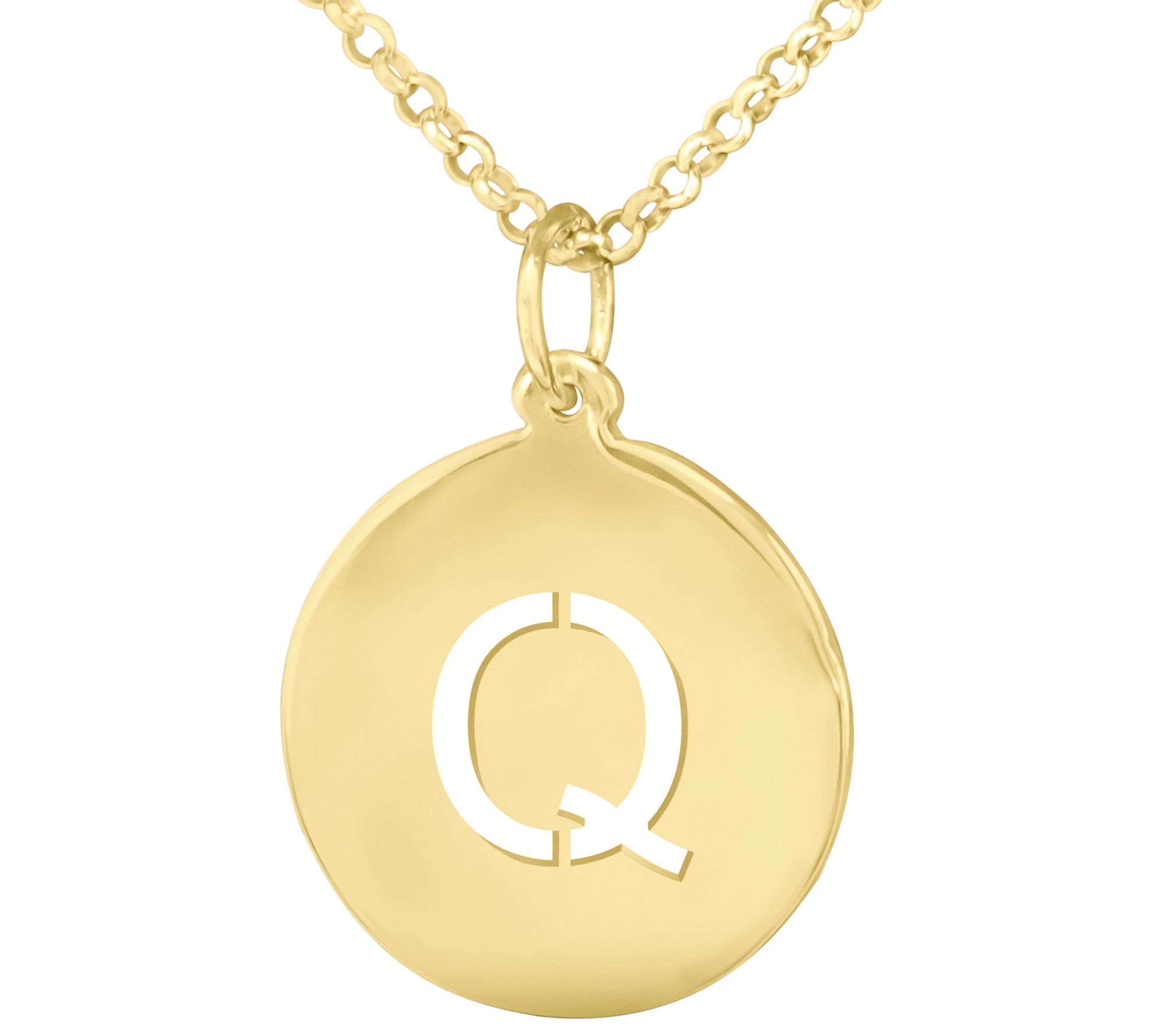 14K Yellow Gold-Plated Personalized Initial Pendant