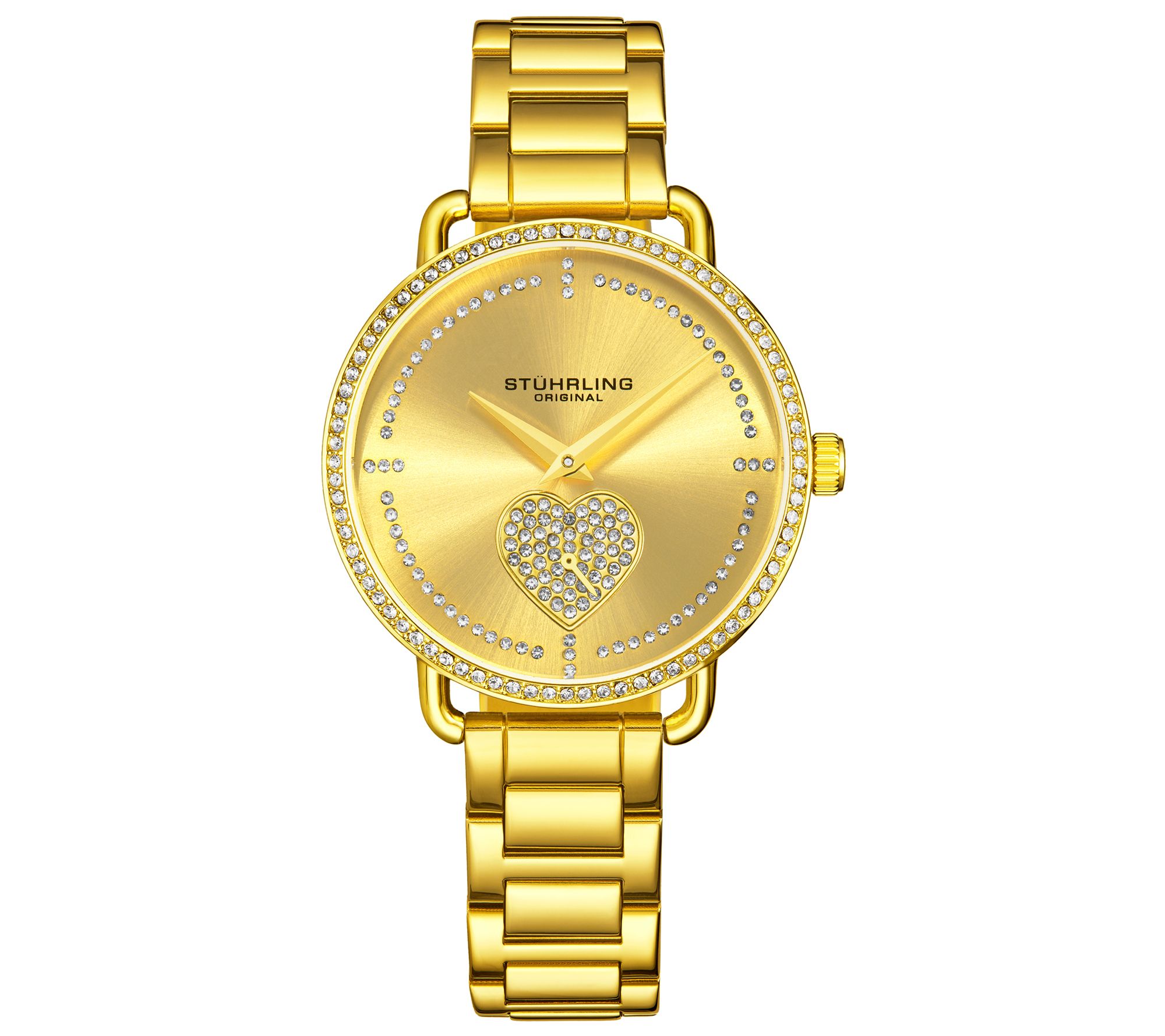 Stuhrling Womens Valentina Goldtone Crystal Wa tch