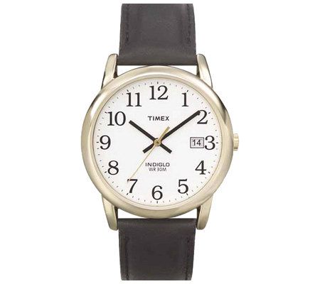 Timex Mens Easy Reader Goldtone Case Watch