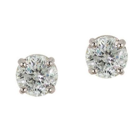 Diamonique 0.75 ct tw 100-Facet Stud Earrings,1 4K Gold