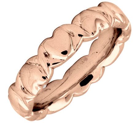 Simply Stacks Sterling 18K Rose Gold-Plated 4.2 5 mm Heart Rin
