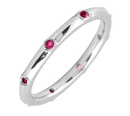 Simply Stacks Sterling Ruby Multi-stone Stackab le Ring