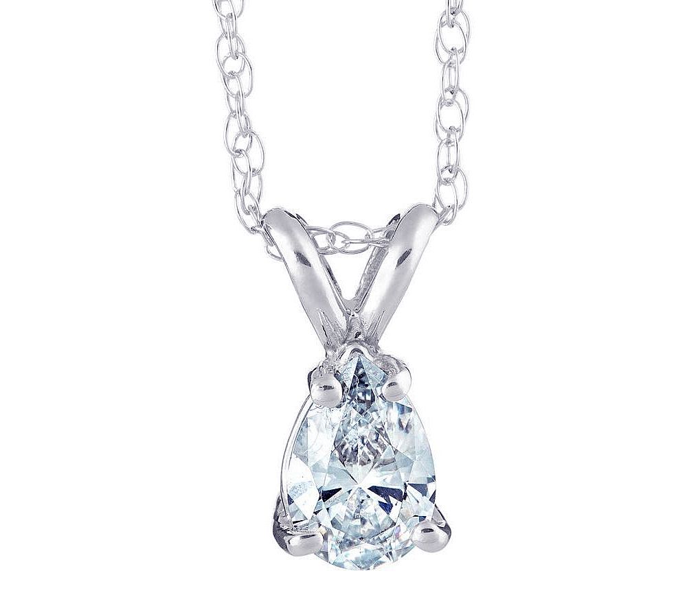 Affinity 1/2 ct Pear Diamond Pendant w/ Chain 1 4K White Gold