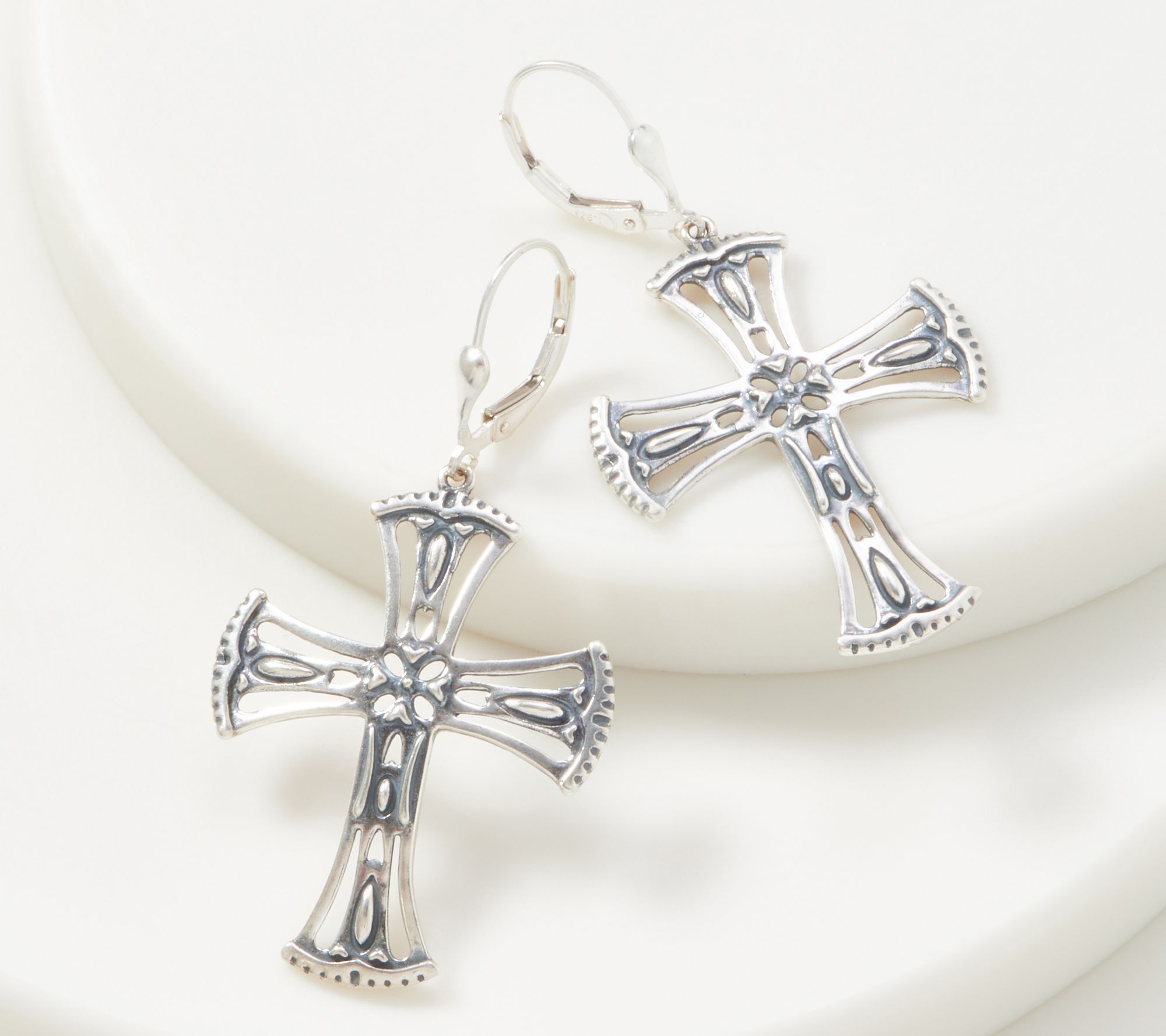American West Sterling Silver Open Work Lever Back Earrings