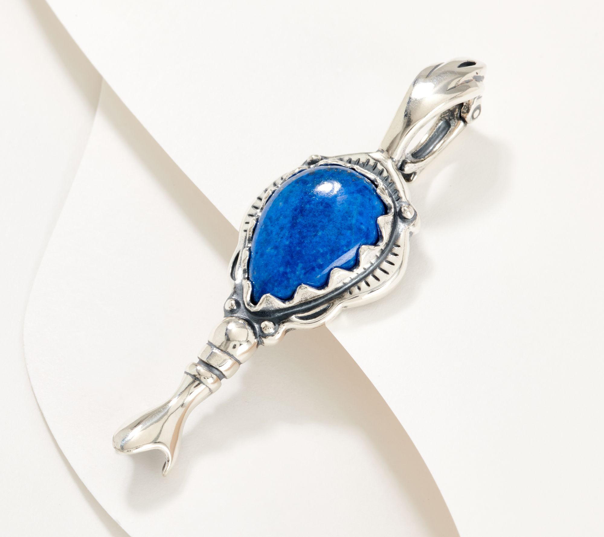 American West Sterling Silver Gemstone Squash Blossom Enhance