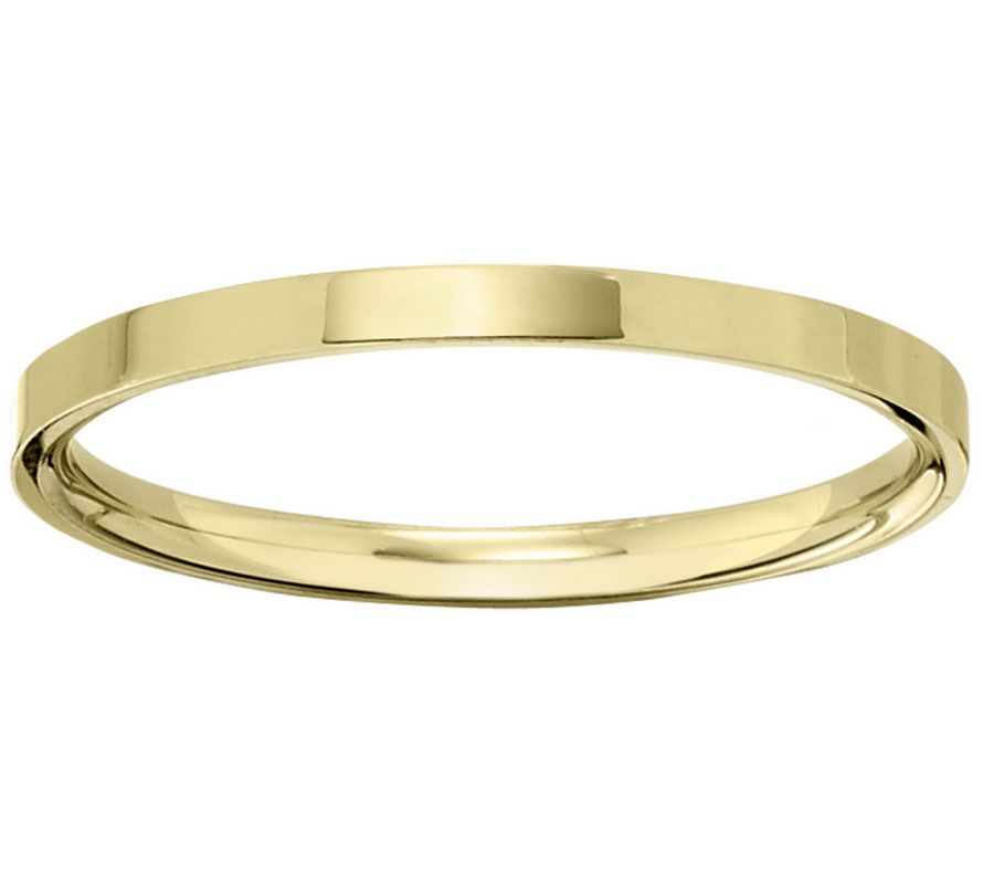 Men's 18K Yellow Gold 2.5mm Flat Wedding Band