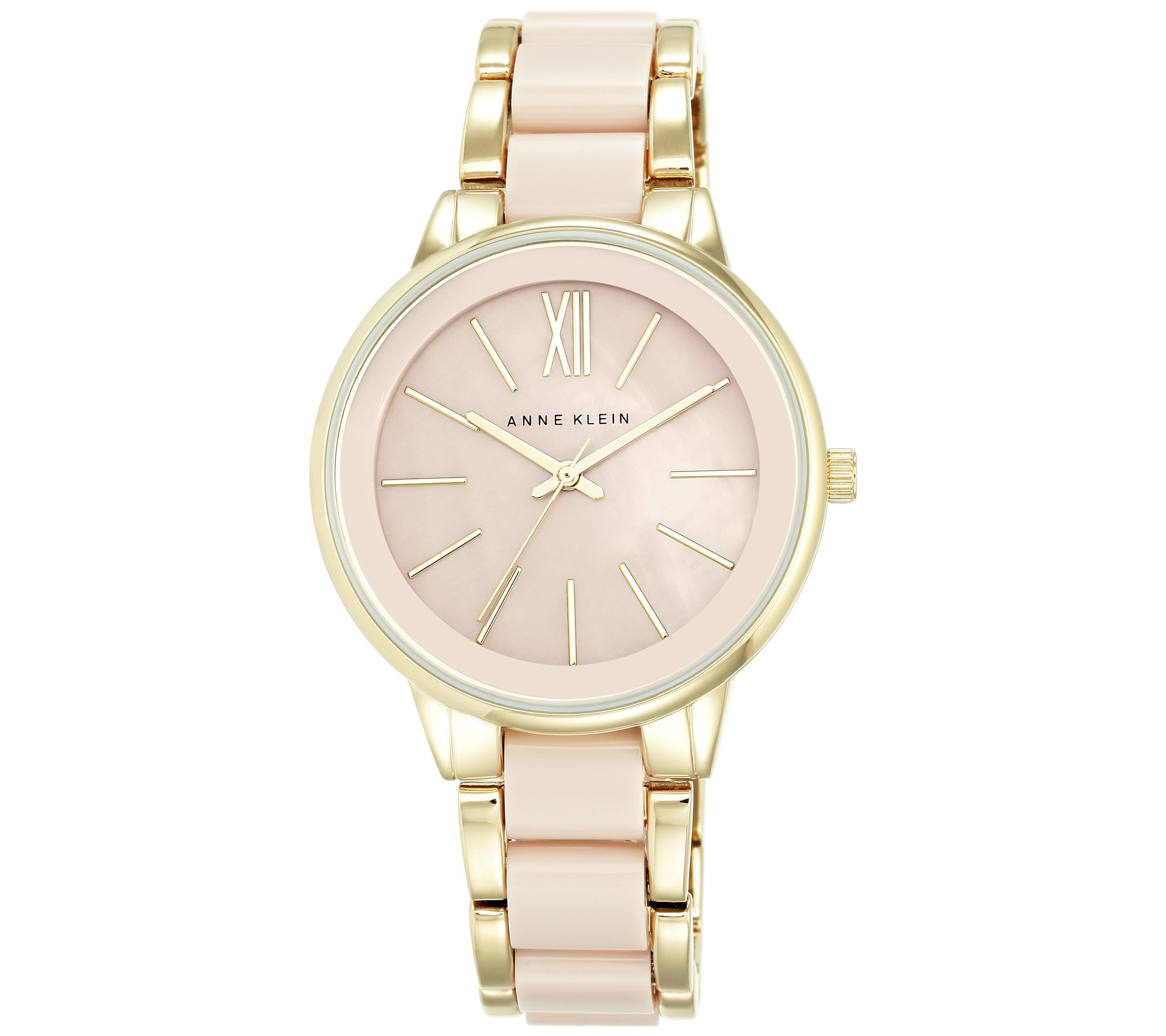 Anne Klein Women's Goldtone Blush Resin Bracelet Watch