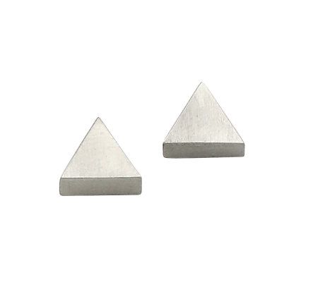 Steel by Design Satin Triangle Stud Earrings