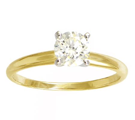 Affinity 3/4 ct Diamond Solitaire Ring, 14K Y e llow Gold