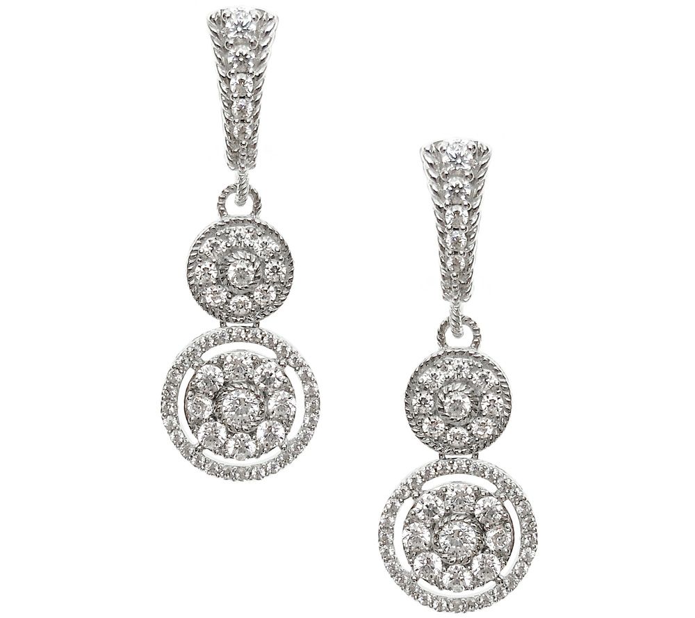 Judith Ripka Sterling Diamonique Dangle E arrin gs