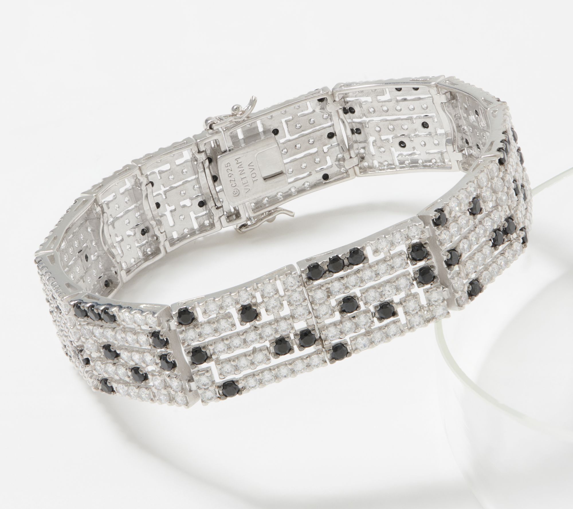 TOVA Diamonique Geometric Design Tennis Bracelet, Strlg