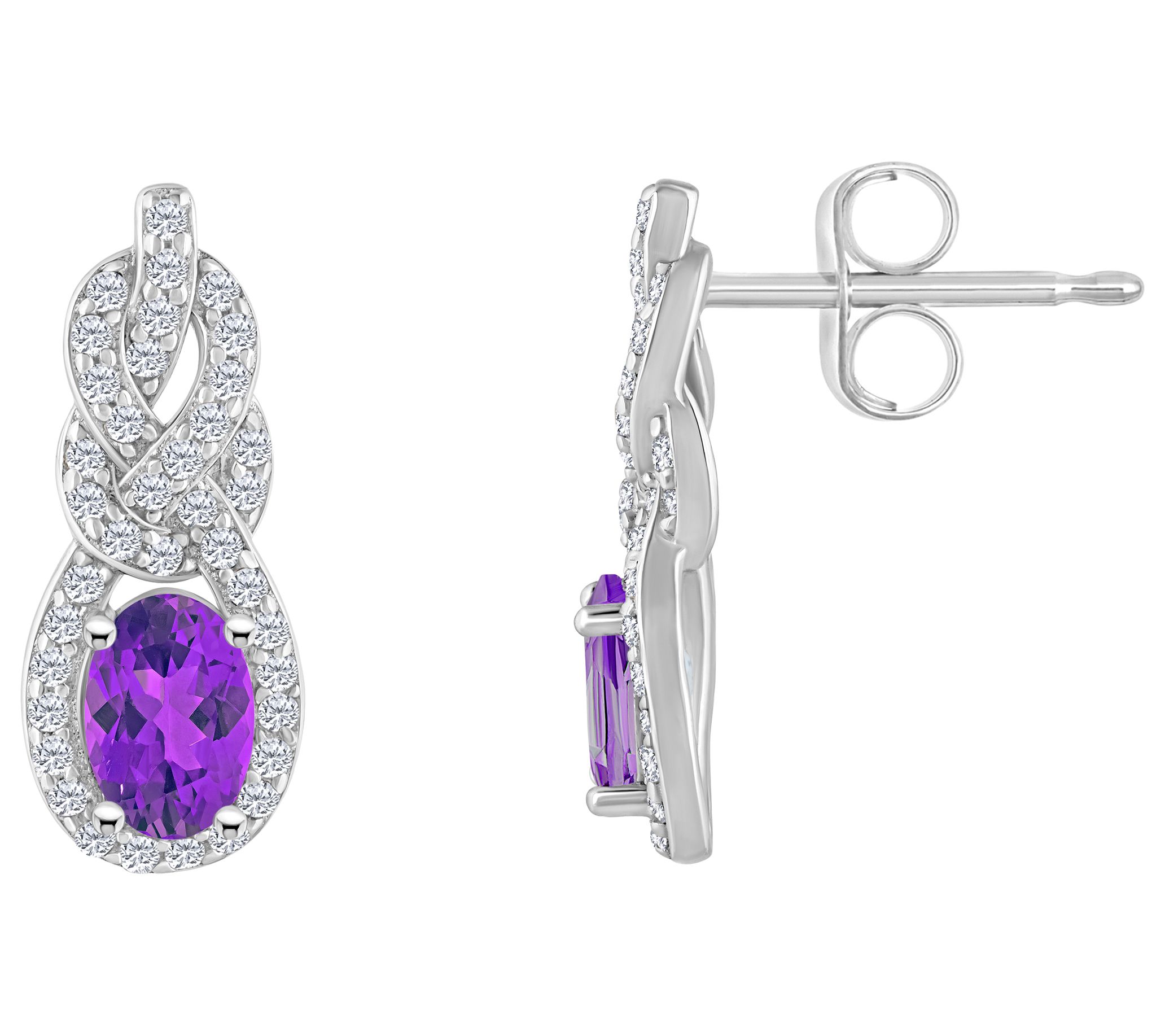 Sterling Silver Multi-Gemstone Knot Earrings