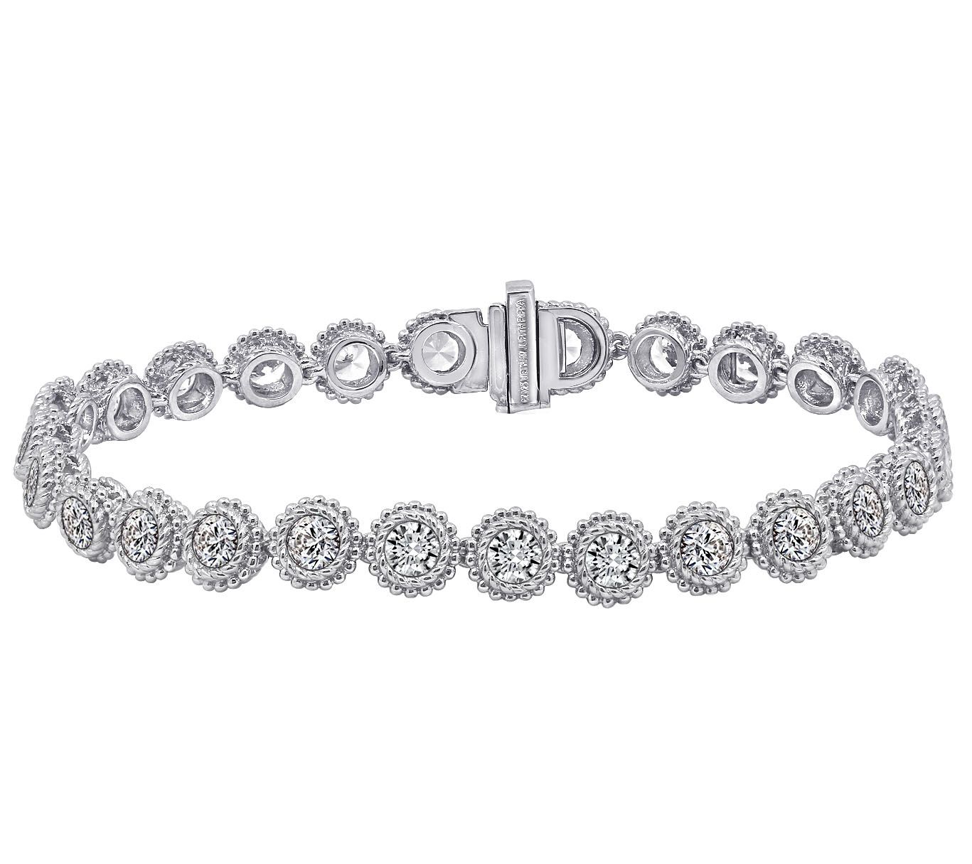Judith Ripka Sterling 6.15 cttw Diamonique Tenn is Bracelet