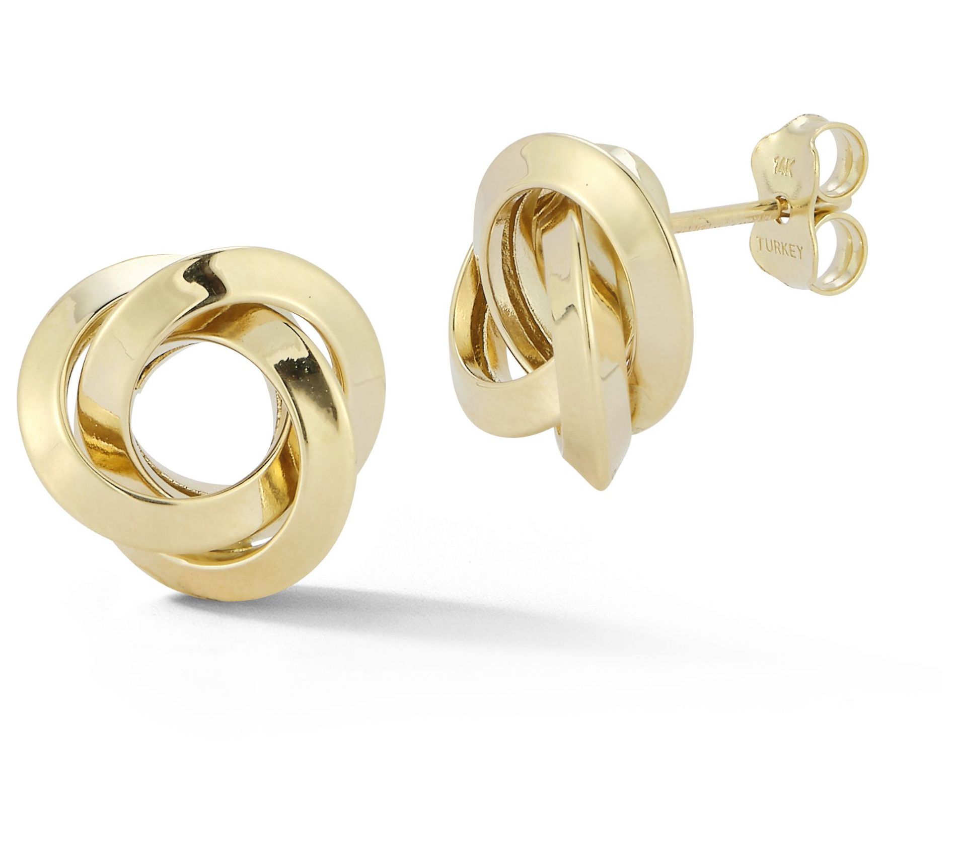 Luminosa Gold Squared Love Knot Stud Earrings, 4K