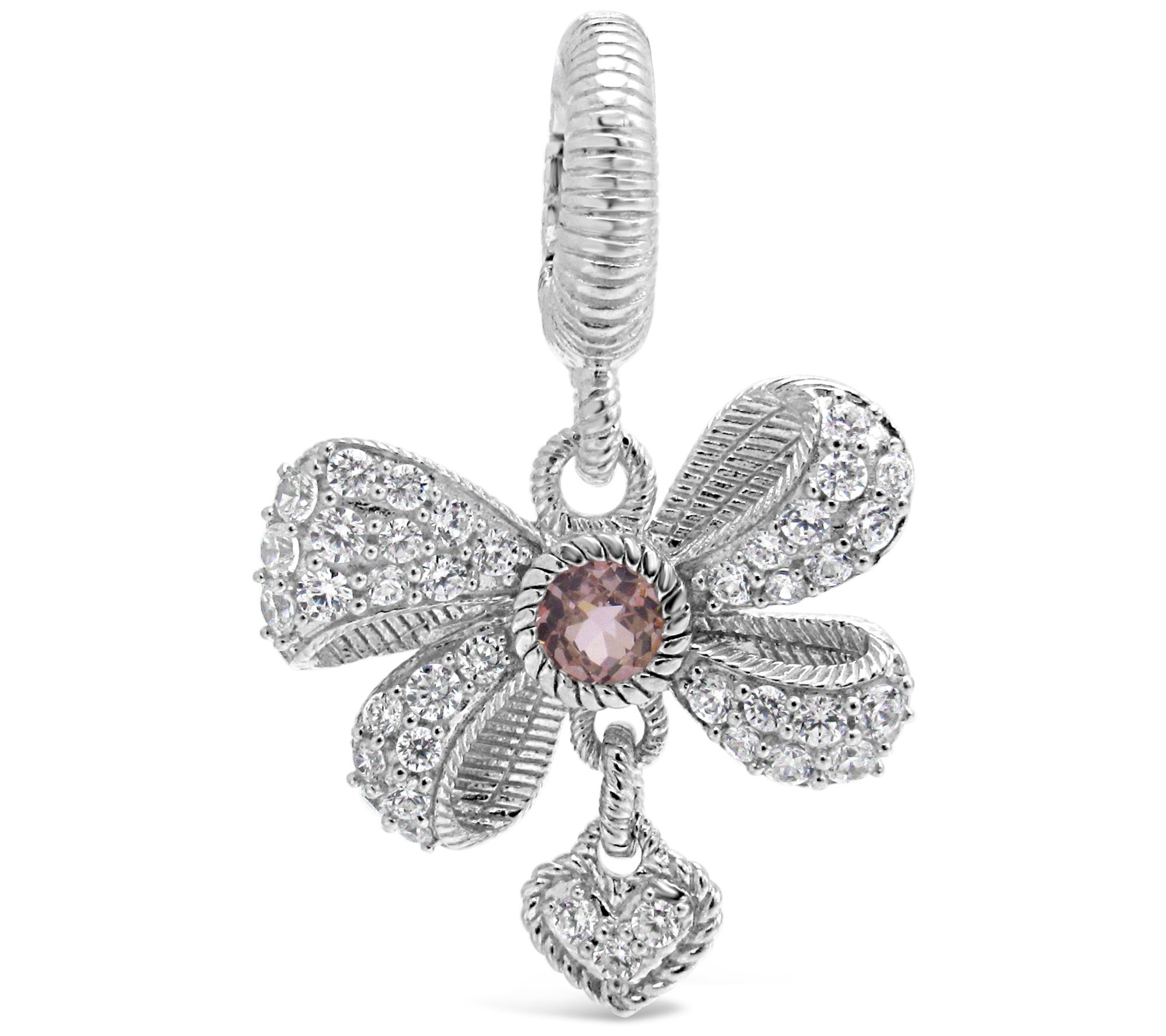 Judith Ripka Sterling Silver Diamonique Bow Enh ancer