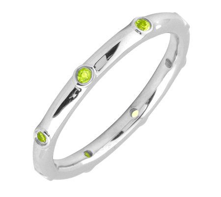 Simply Stacks Sterling Peridot Multi-stone Stac kable Ring