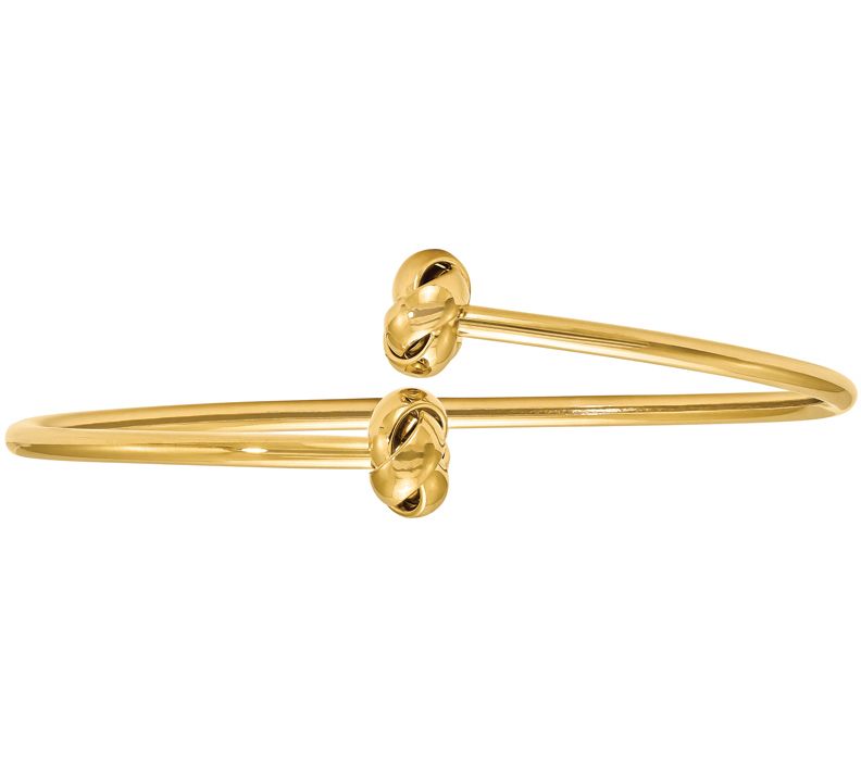 Italian Gold Knot Bypass Flexible Cuff 14K, 5.6 g
