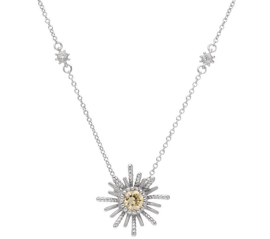 Judith Ripka Sterling Canary Diamonique S tatio n Necklace