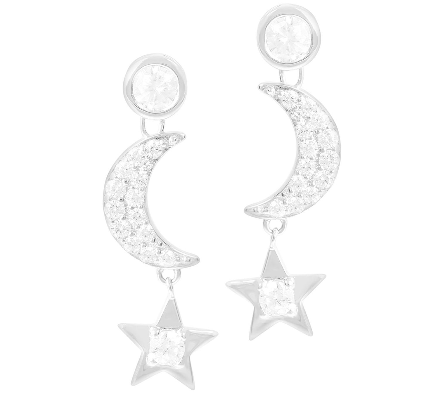 Louis Dell'Olio Sterling Silver Star & Moon Ear ings