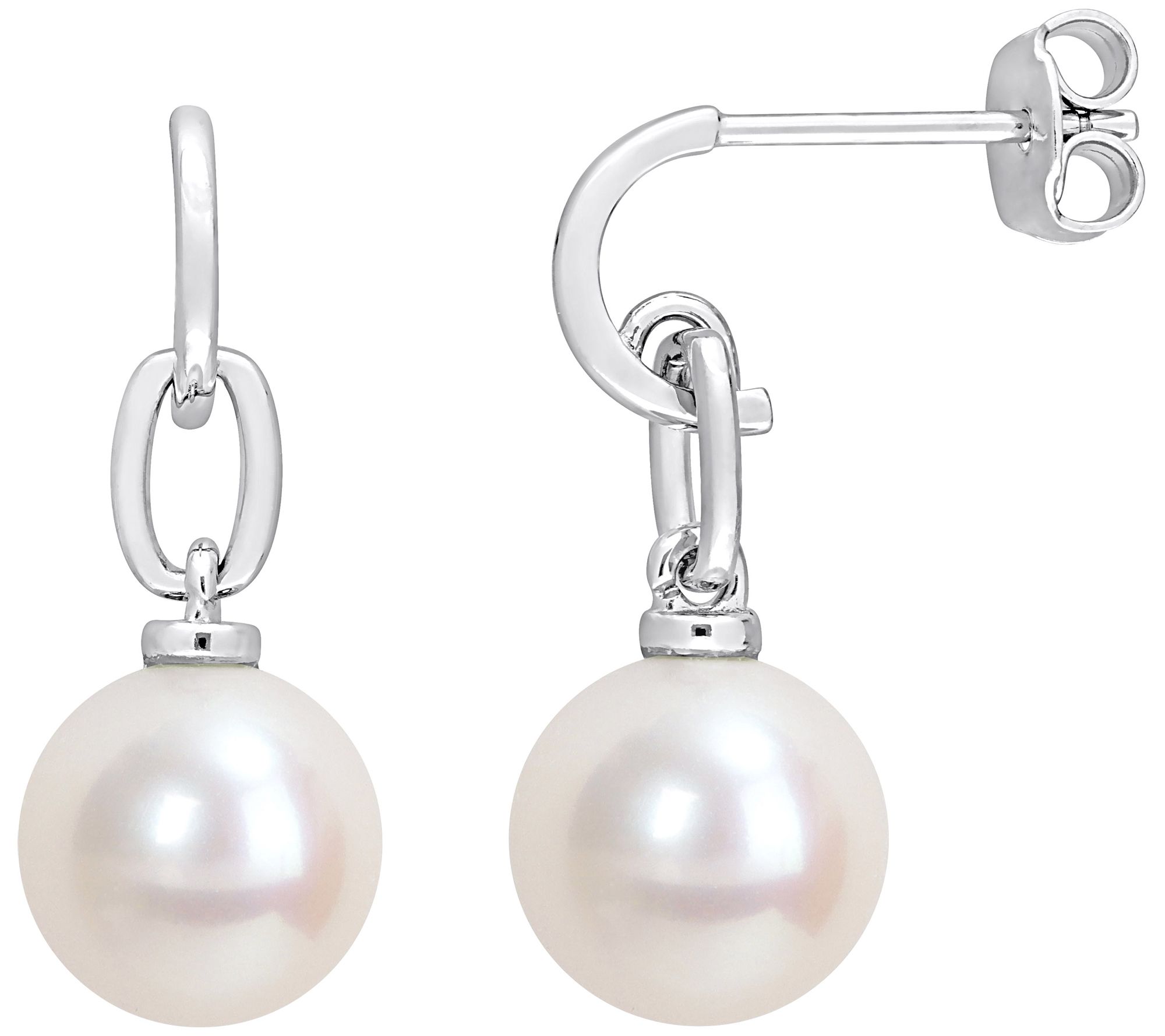 Affinity Cultured Pearl Drop Earrings, Sterling Silver
