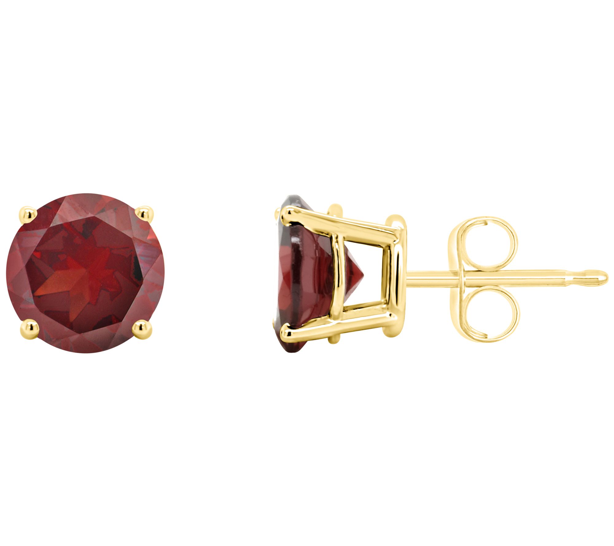 Choice of Birthstone 7.0mm Round Basket Stud Ea rrings, 14K