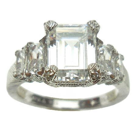 Judith Ripka Sterling 5-Stone 3.60cttw Diamoniq ue Ring