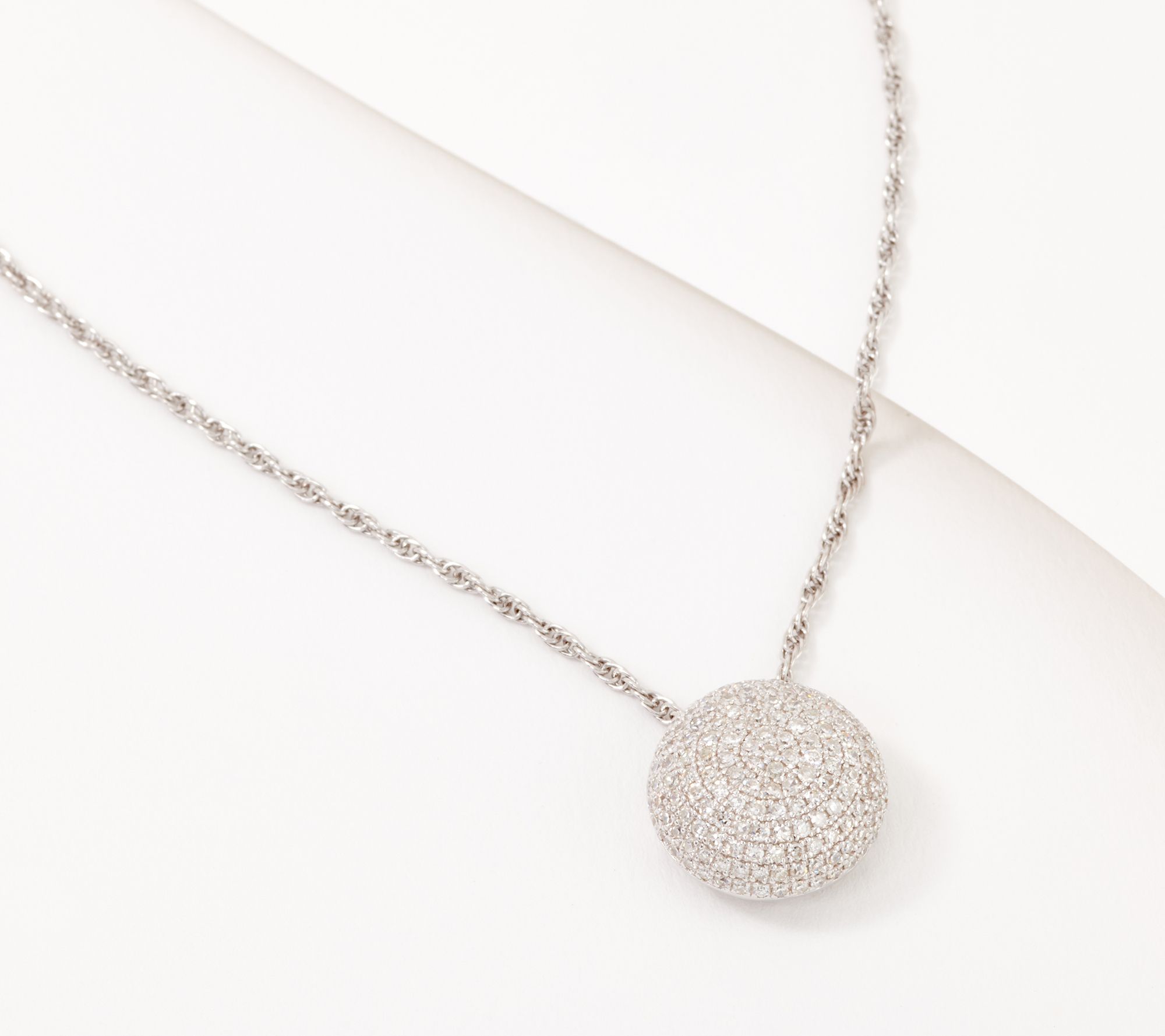 Affinity Sterling Silver Micro Pave Diamond Necklace