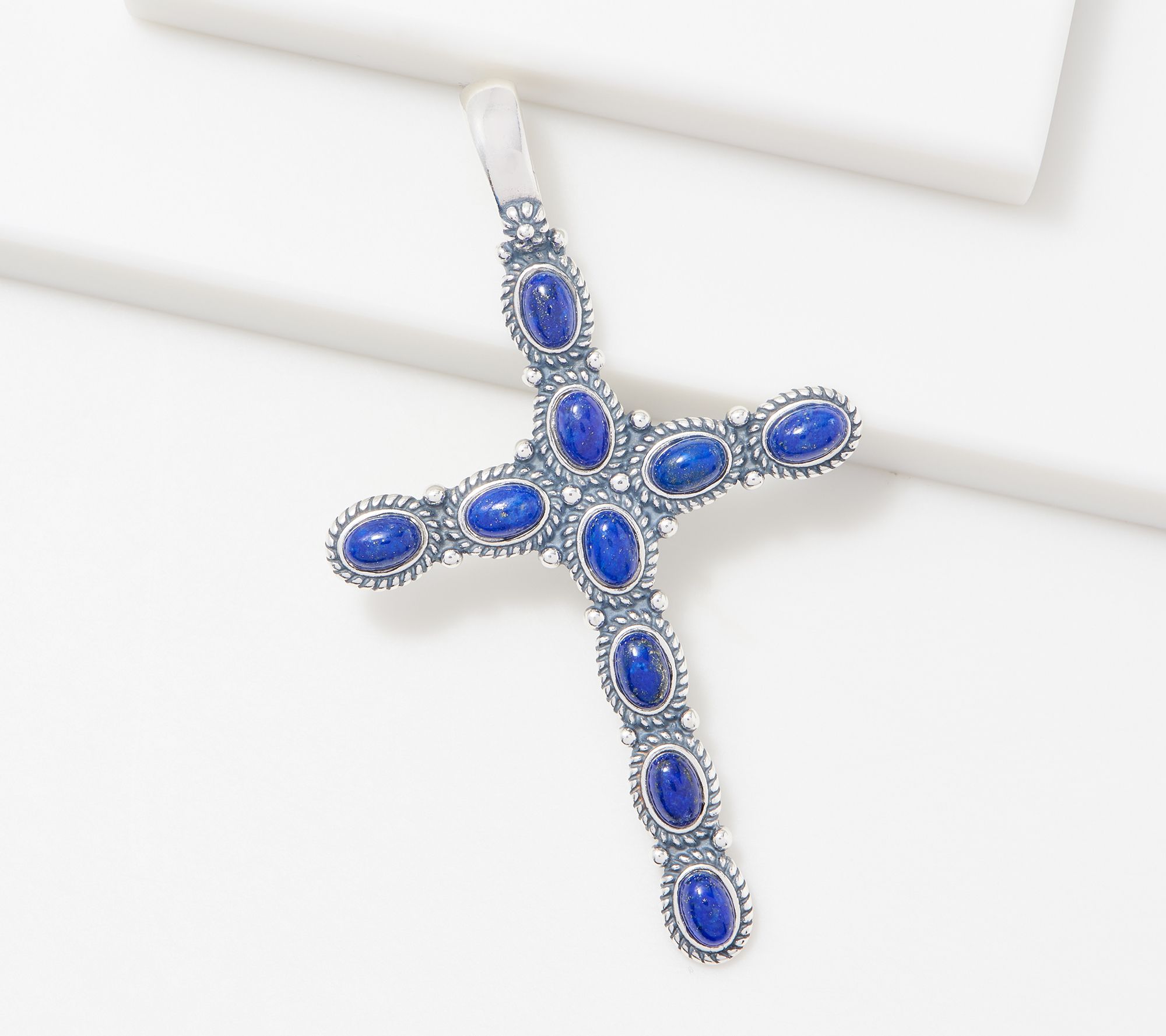 American West Sterling Silver Gemstone Bold Cross Enhancer