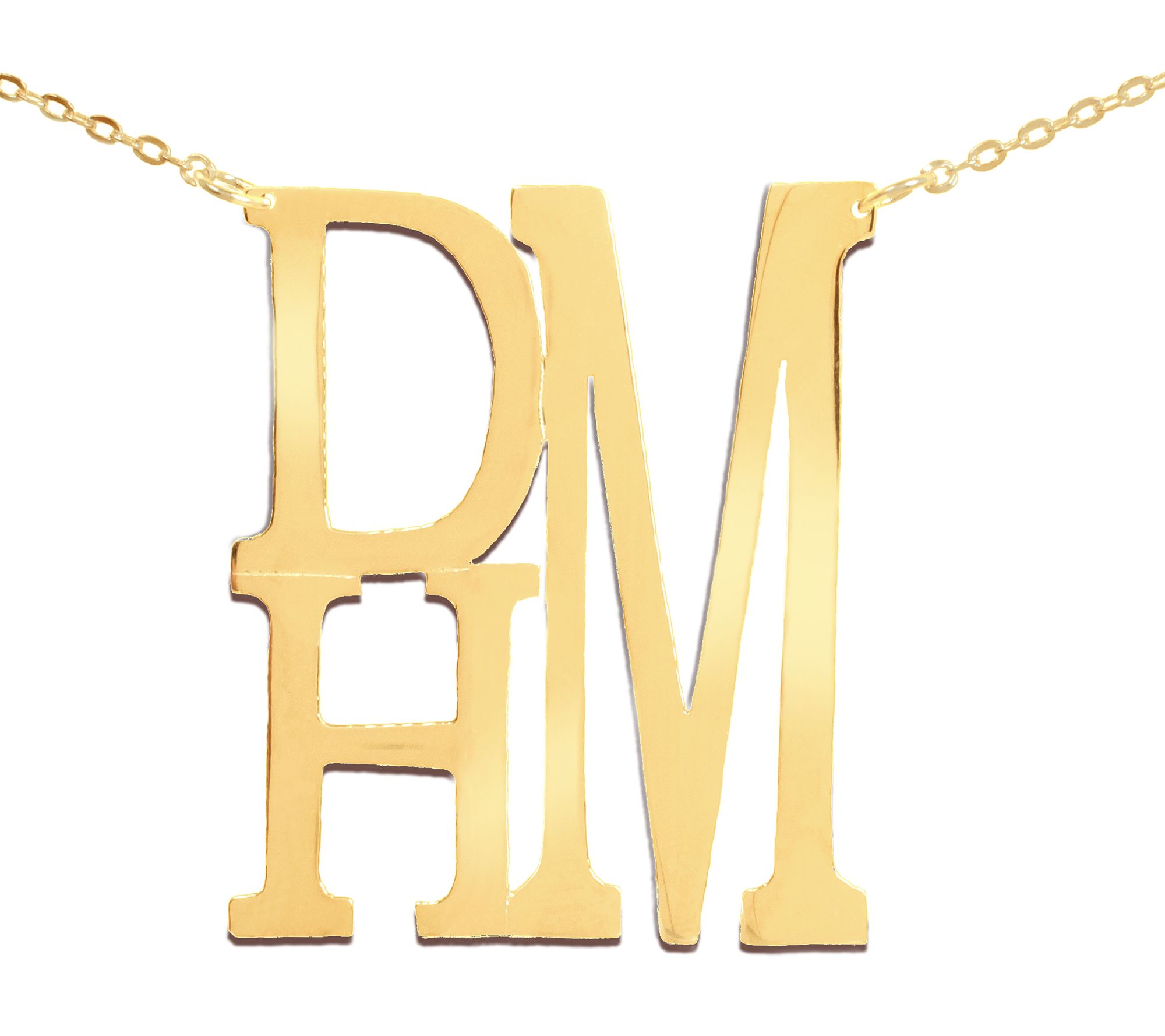 14K Gold-Plated Sterling Personalized Stacked Initial Necklac