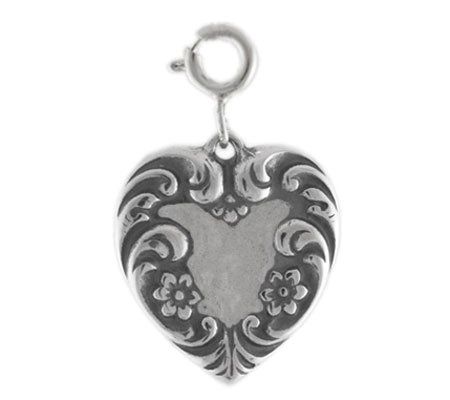 Sterling Victorian-Style Heart Charm
