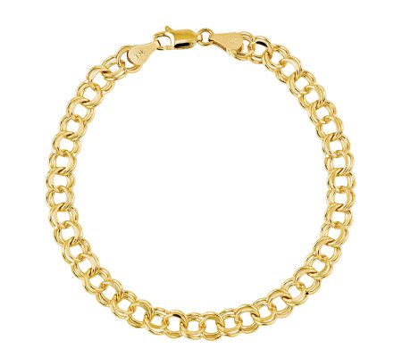 Double Link Solid 8 Charm Bracelet, 14K