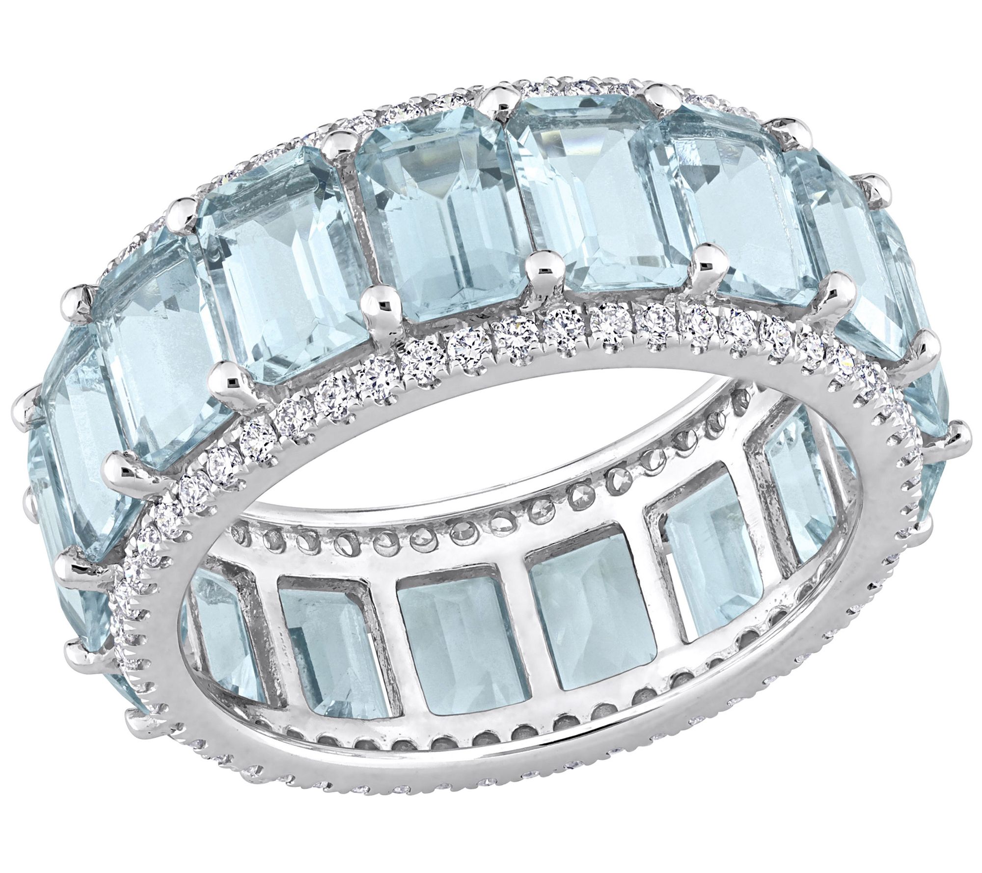 Bellini 9.35 cttw Aquamarine & 0.60 cttw Diamon d Ring, 14K
