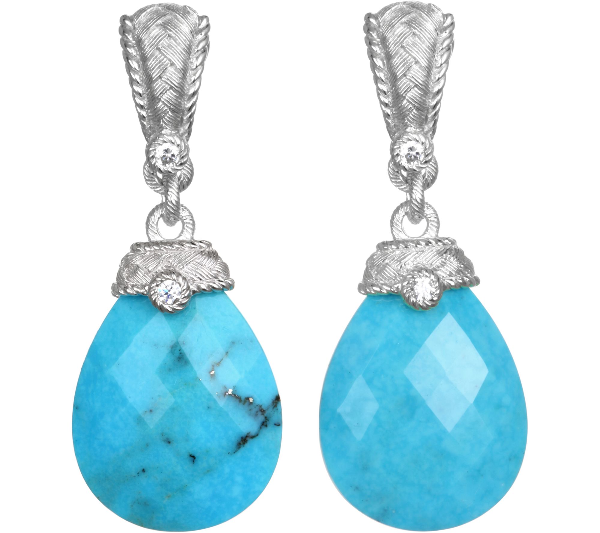 Judith Ripka Sterling Faceted Turquoise & Diamonique
