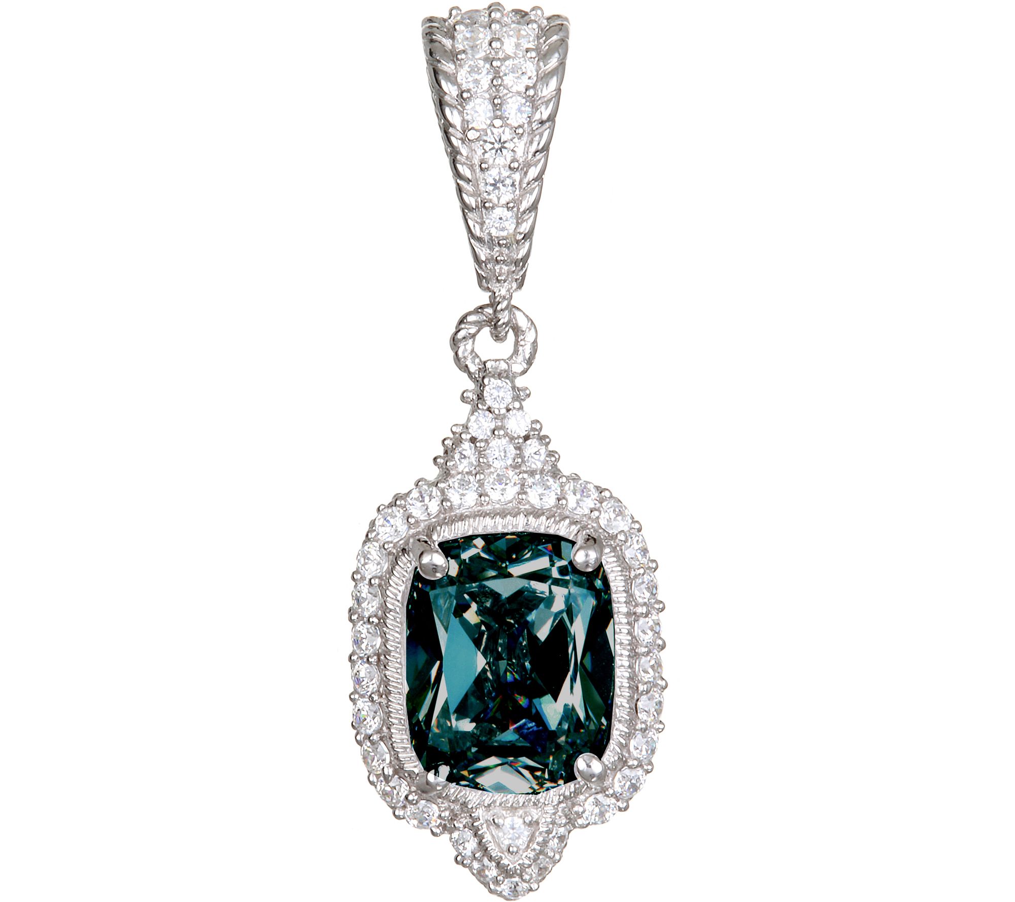 Judith Ripka Sterling Blue Topaz & Diamonique E nhancer