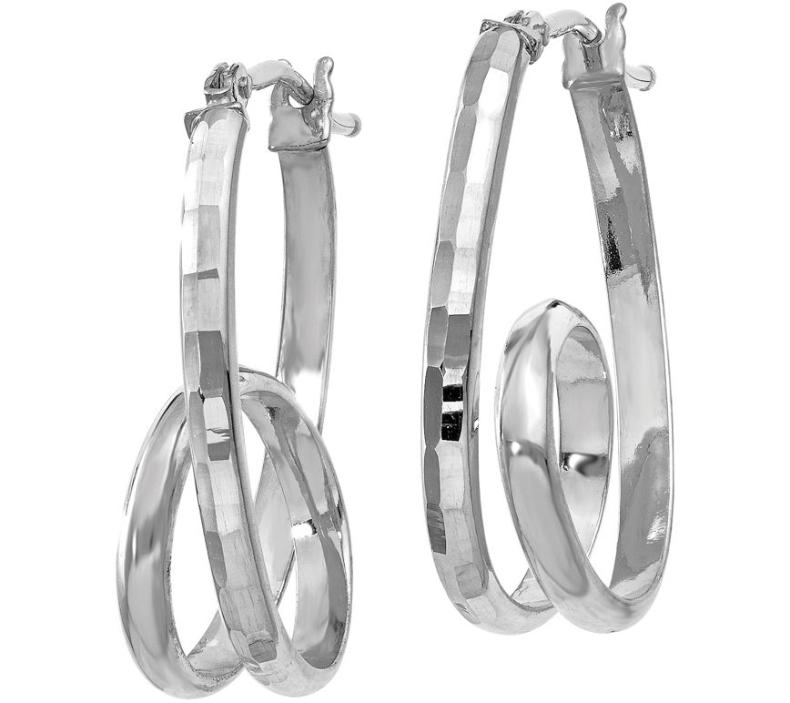 Italian Gold Curly Hoop Earrings 14K