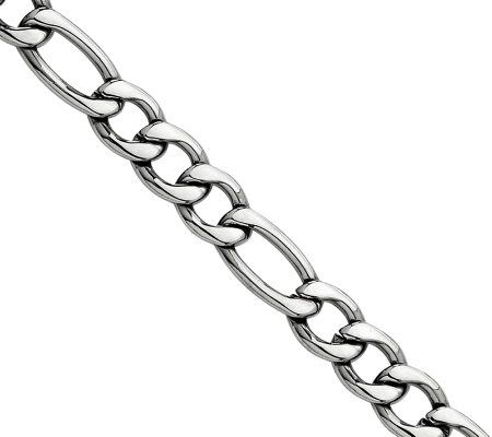 Steel by Design 8 9.3mm Figaro Chain Bracelet