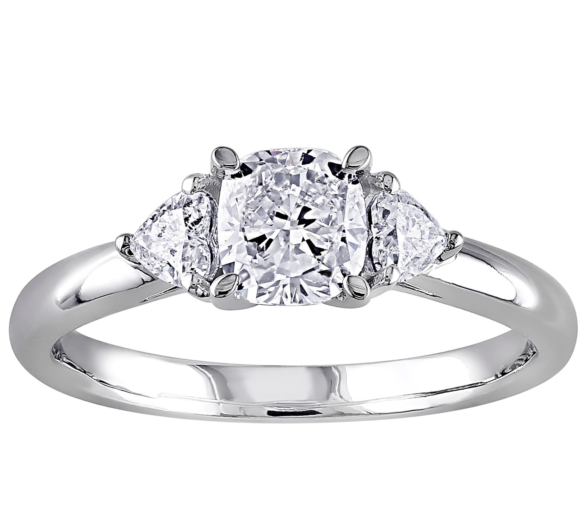 Affinity 9/10 cttw Cushion & Heart Diamond Ring , 14K Gold