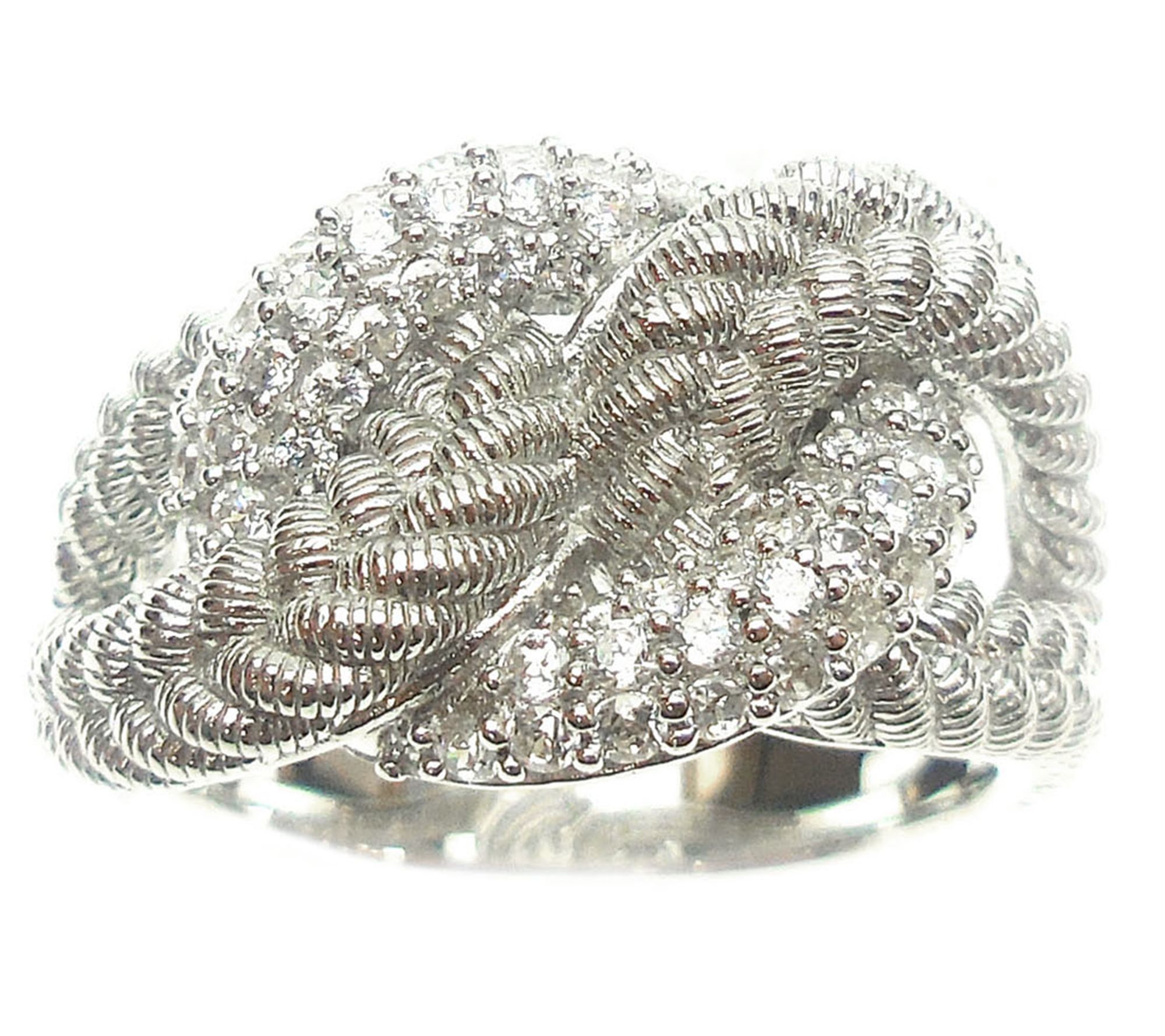 Judith Ripka Sterling Diamonique Twist Ring