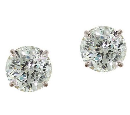 Diamonique 2.00 ct tw 100-Facet Stud Earrings,1 4K Gold