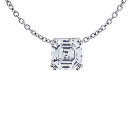 Diamonique 3.00 ct Asscher Cut Pendant, Platinu m Clad