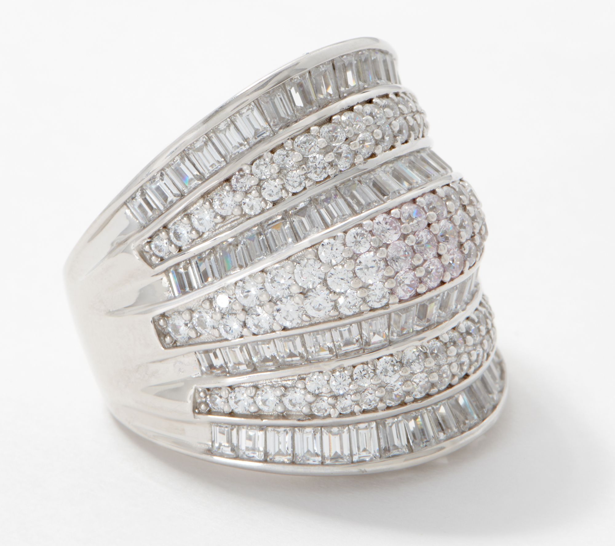 Tova Diamonique Anniversary Ring Sterling Silver Page 1 Qvc Com