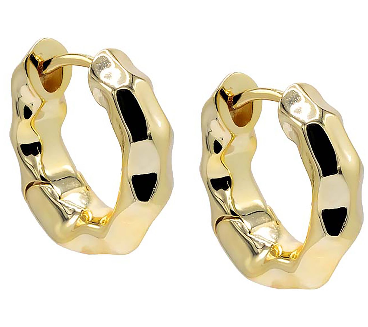 by Adina Eden 14K Gold Plated Hinged Hoop Earrigs
