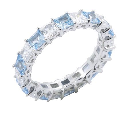 Diamonique Eternity Band Ring, Pla tinum Clad
