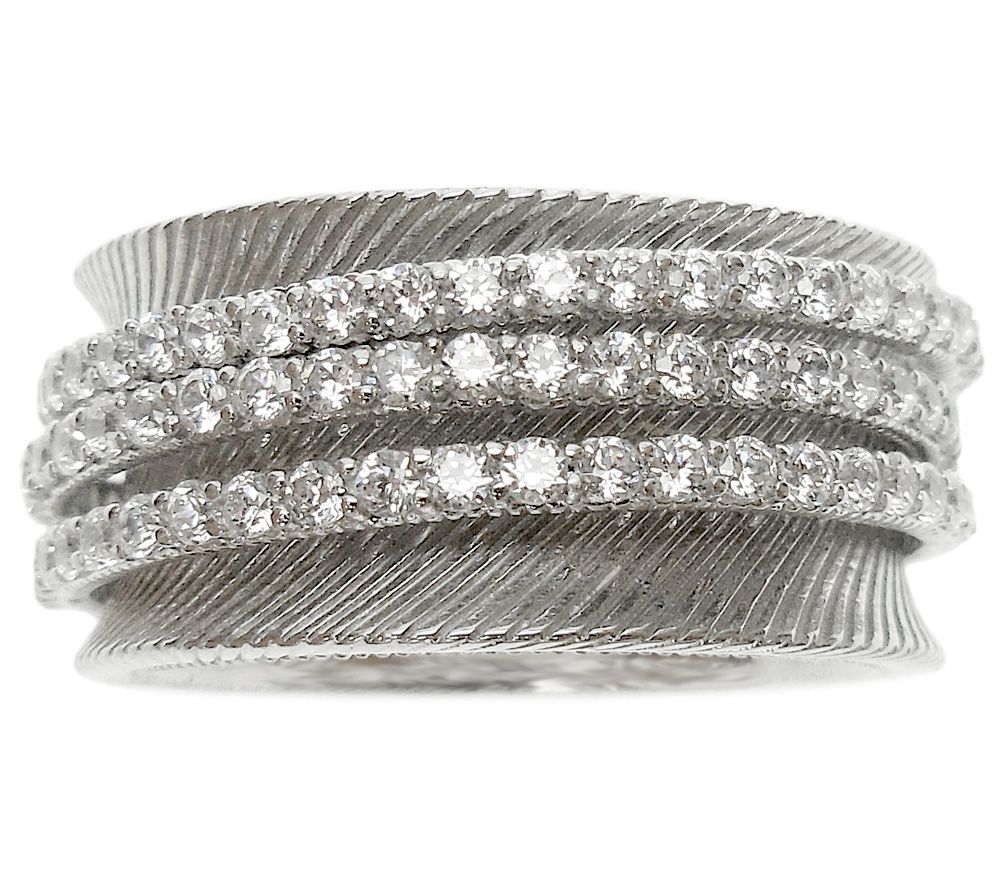 Judith Ripka Sterling, Diamonique Spinner Ring